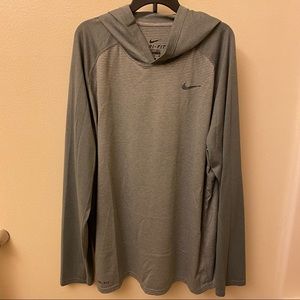 Men’s Gray Nike Long Sleeve Shirt with Hood